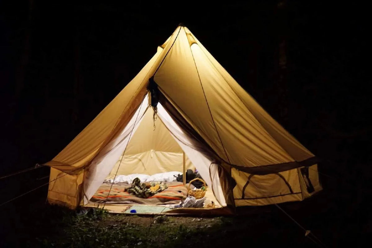 Been Younger Luxury New Oxford Fabric Glamping Tent 5M/16.4ft Waterproof Bell Tent for Outdoor Camping