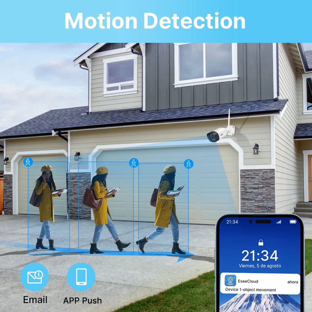 Hiseeu Wireless Security System w/ 4 Cameras, 2 Way Audio, & 1TB Hard Drive