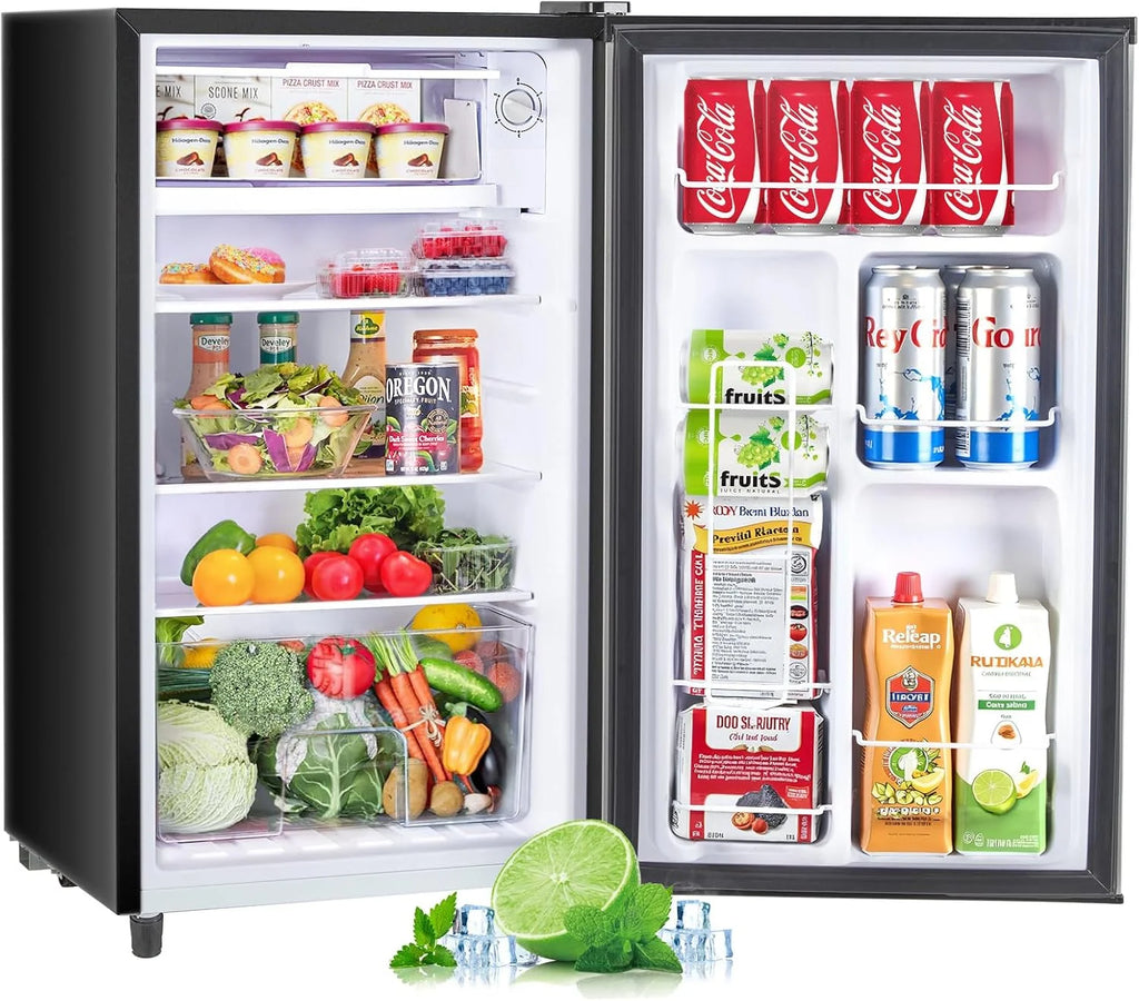 Simenmax 3.2 Cu.ft Single Door Mini Fridge,Silver