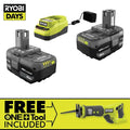 ONE+ 18V Lithium-Ion 4.0 Ah Compact Battery (2-Pack) and Charger Kit with FREE Cordless ONE+ Reciprocating Saw