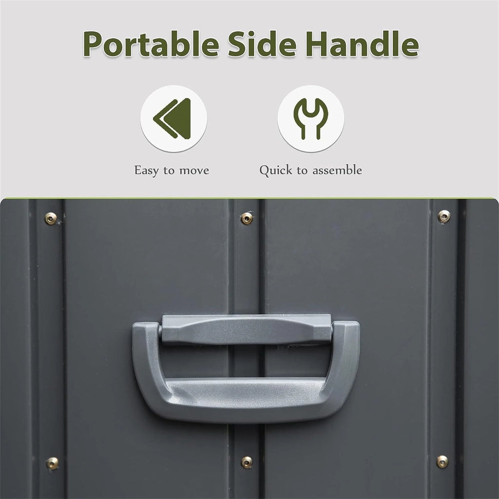 100 Gallon Outdoor Storage Deck Box Waterproof, Large Patio Poolside Storage Bin for Outside Cushions, Throw Pillows, Garden Tools (Dark Gray)