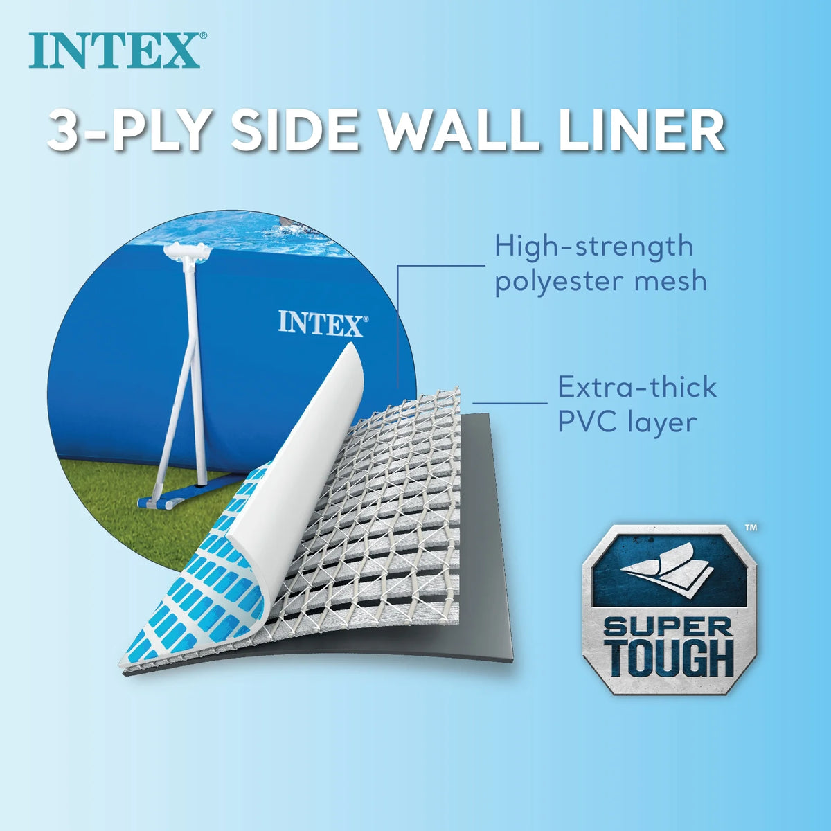 Open Box Intex 8.5'x26" Rectangular Frame Above Ground Backyard Swimming Pool