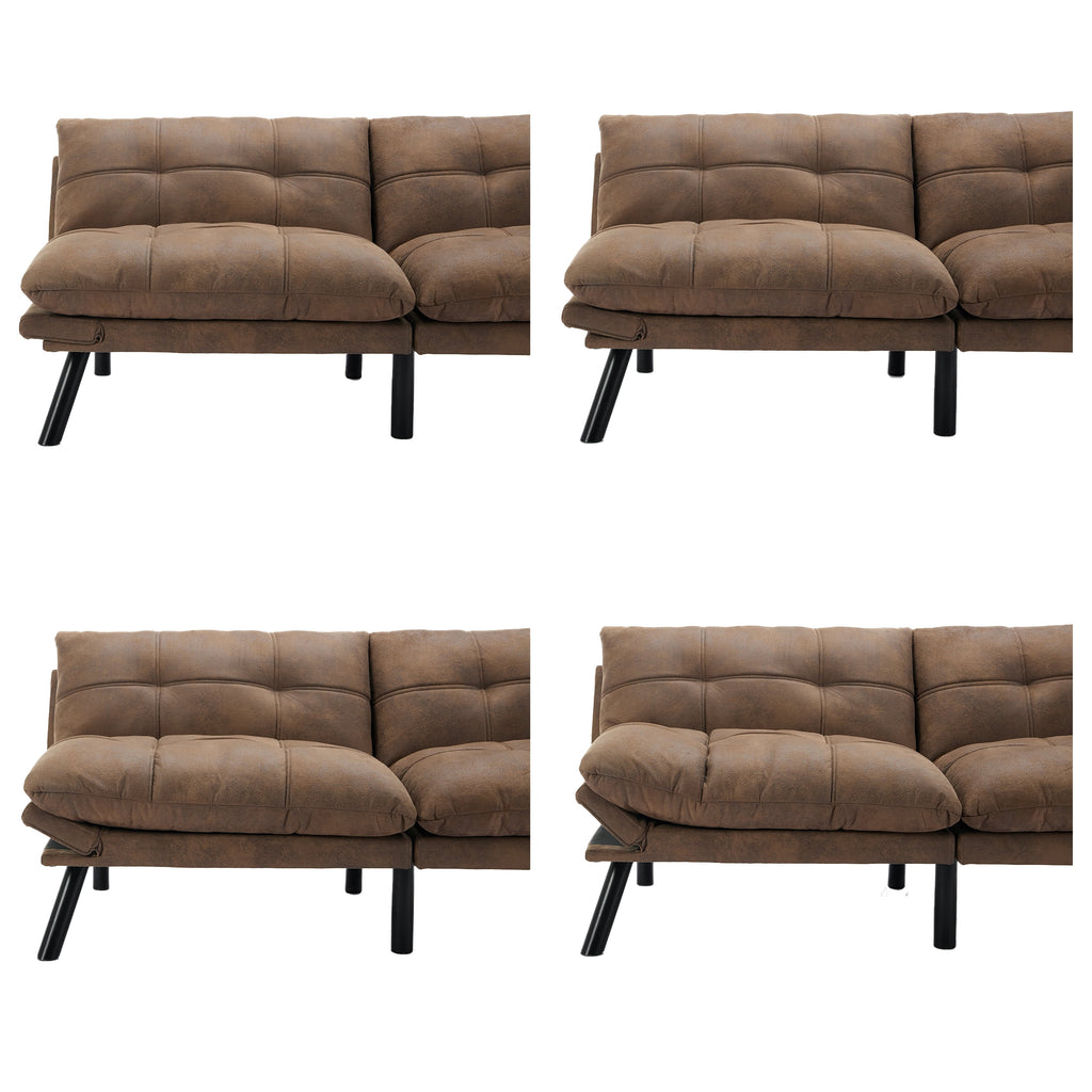 PAPROOS Convertible Sofa Bed, Folding Futon Sofa Bed, Upholstered Sofa Bed Couch, Loveseat Sleeper Sofa for Small Space, Apartment, Living Room, Cream