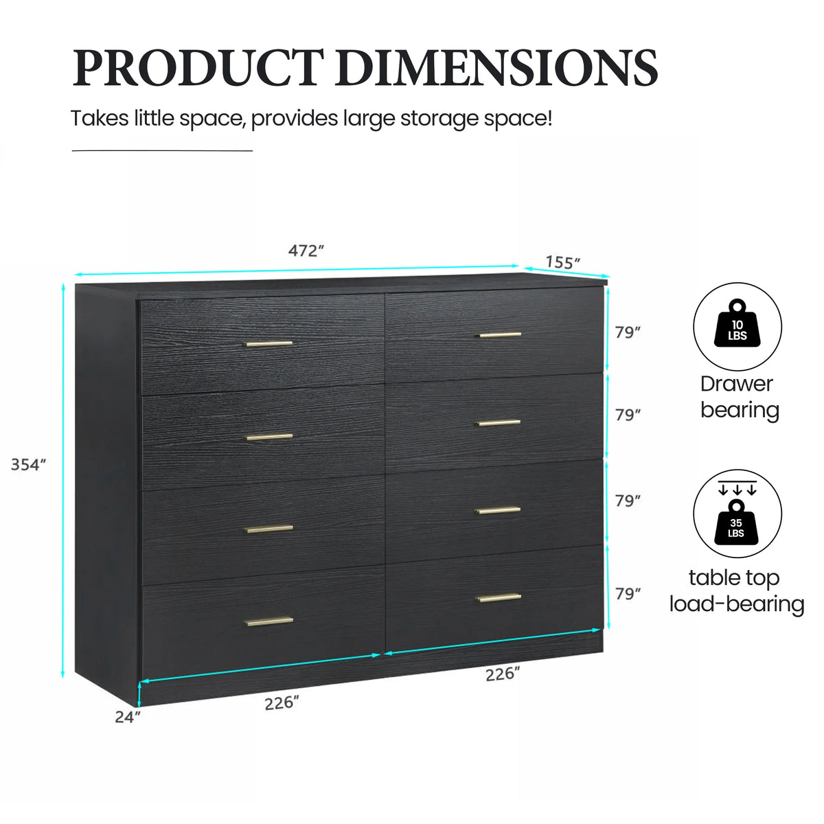 Aukfa Wood 9 Drawer Dresser for Bedroom, Long Chest of 9 Drawers TV Stand,Walnut