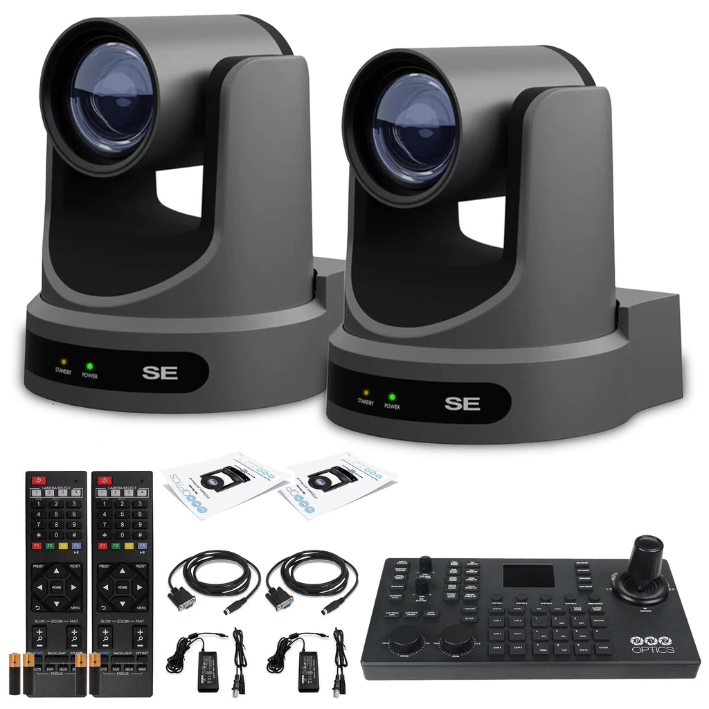 2 x PTZOptics Move SE PTZ Camera with 20x Optical Zoom + PTZOptics SuperJoy PTZ Camera Controller