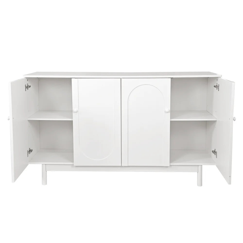 Large 4-Door Storage Cabinet with Adjustable Shelves, Modern Multi-Room Organizer for Living Room, Kitchen, Bedroom, Hallway - Blue