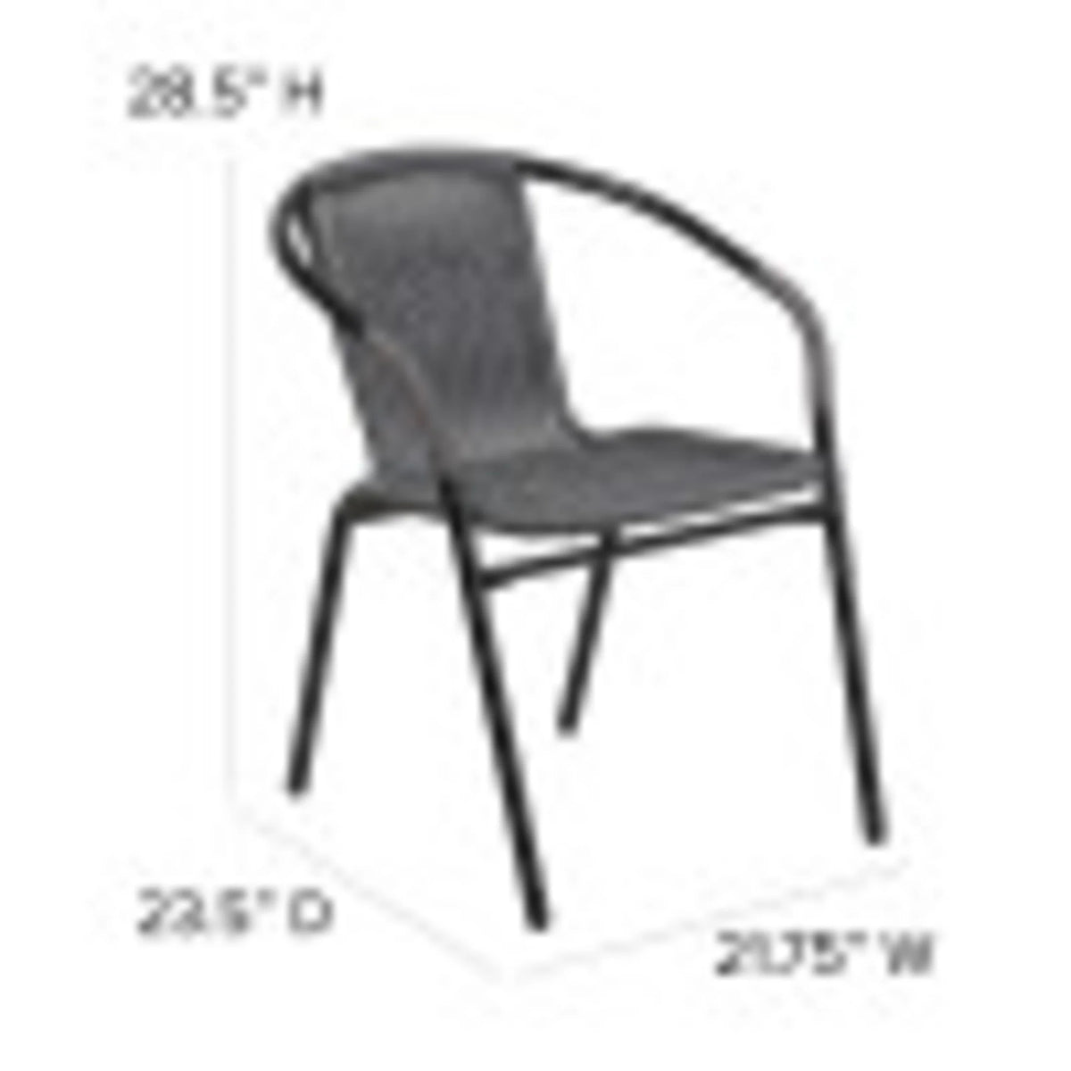 Flash Furniture Lila Indoor/Outdoor Stacking Rattan Patio Chairs, Set of 2, Beige
