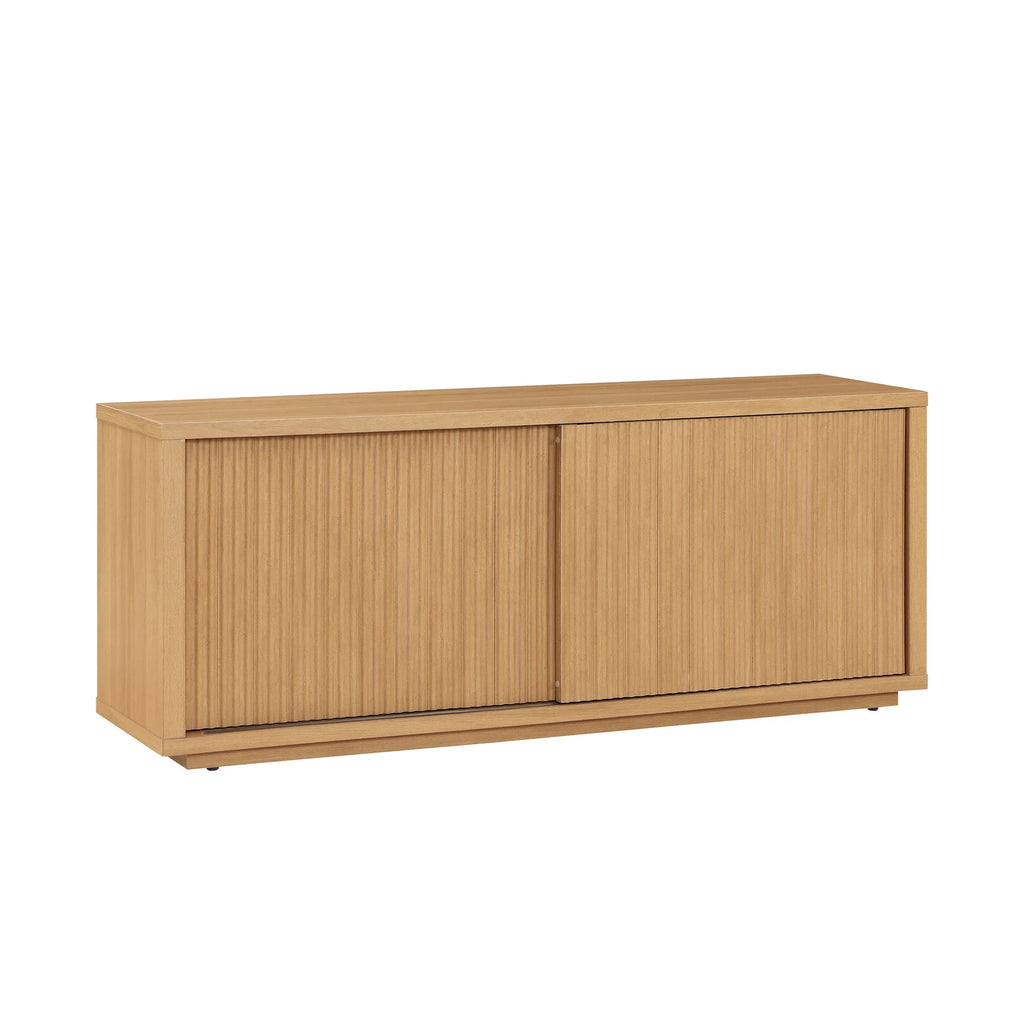 Beautiful Fluted TV Stand for TVs up to 70 by Drew Barrymore, Rich Black Finish