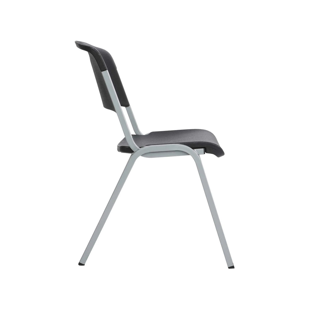 Lifetime Steel Framed Indoor/Outdoor Commercial Grade Stacking Chairs, Black & Silver, (Set of 14) 80569