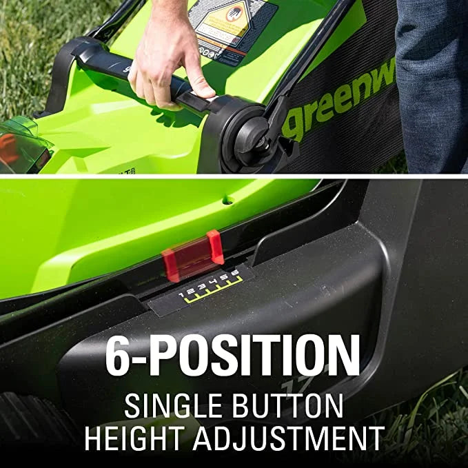Greenworks 40V 17" Push Mower + Axial Brushless Blower, with 4.0Ah USB Battery & Charger