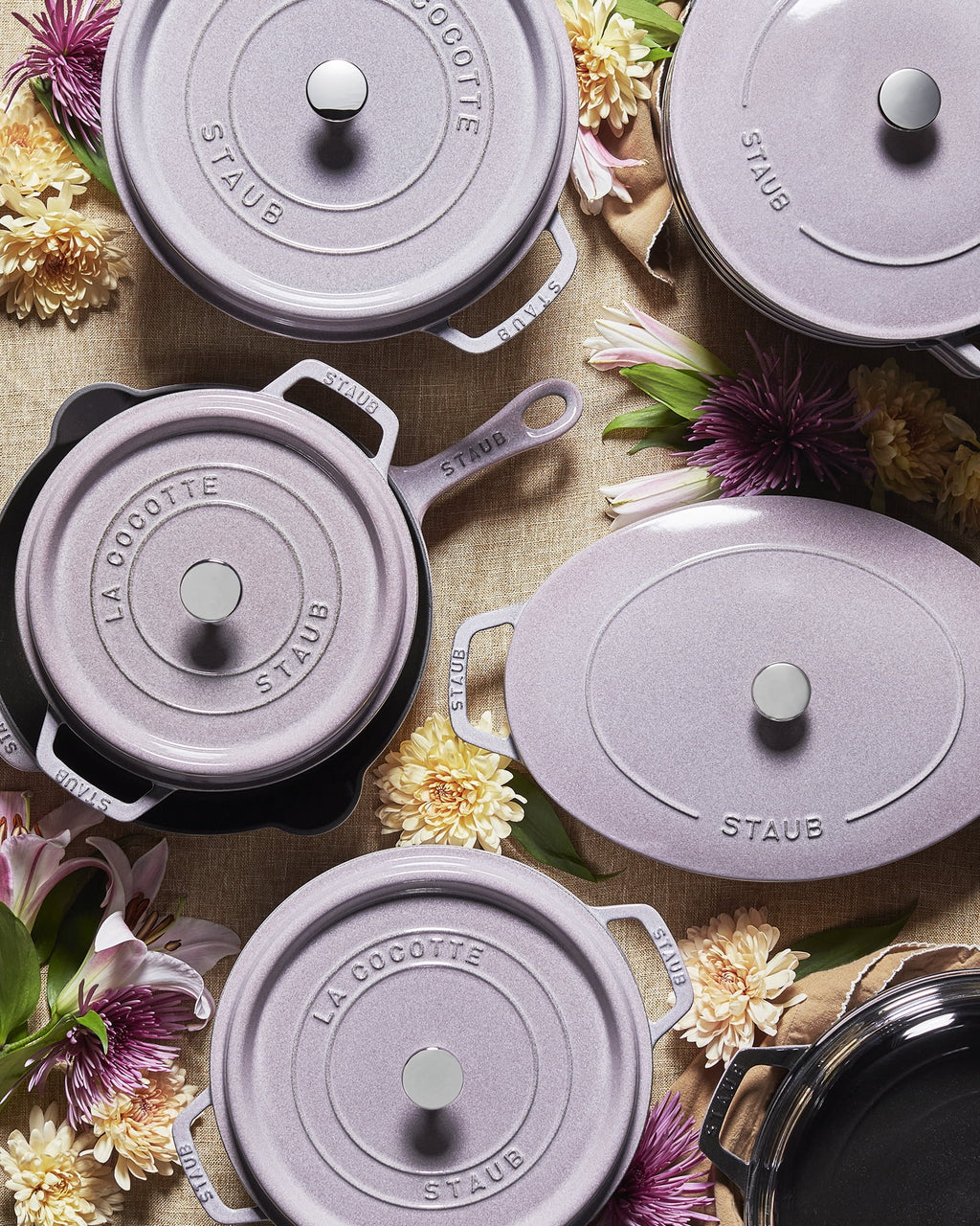 Staub Cast Iron 7-qt Round Cocotte - Grenadine