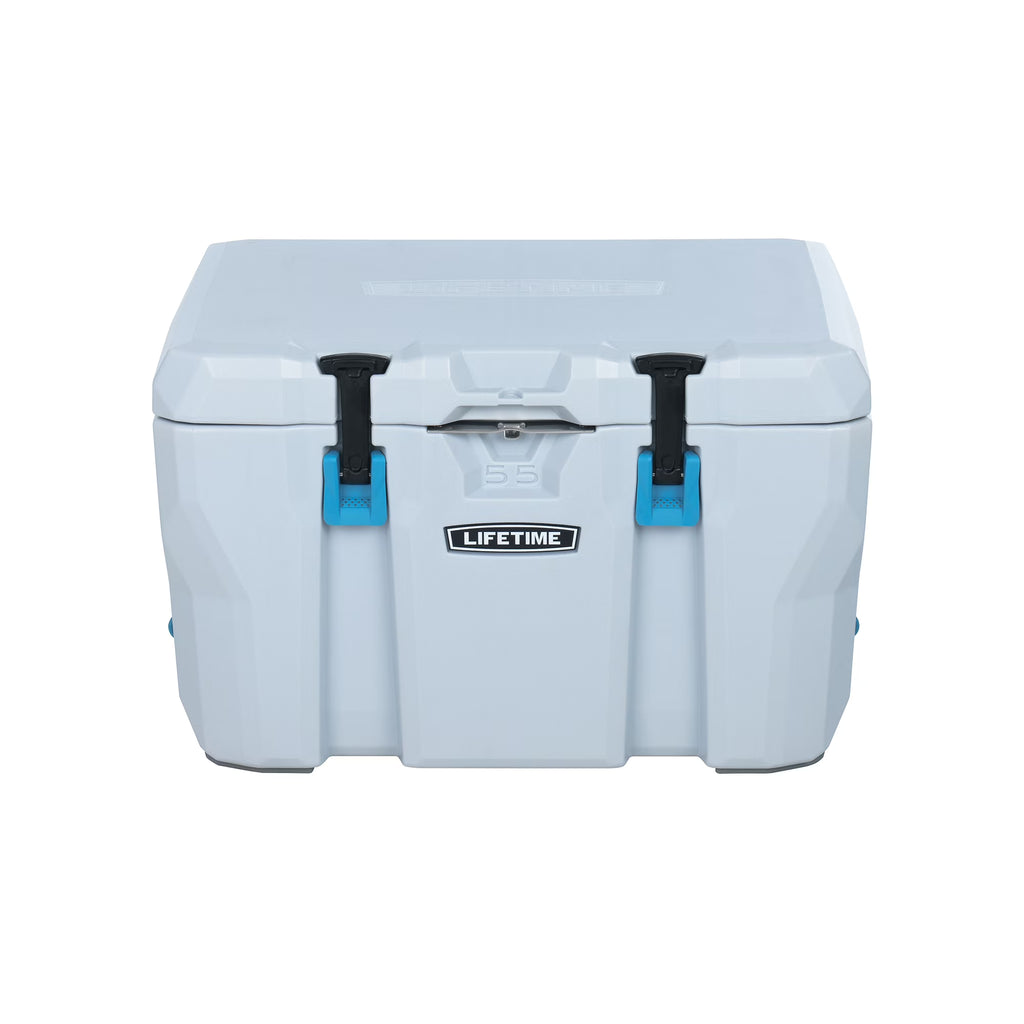 Lifetime 55 qt Bear-Resistant Camping Cooler, Premium High Performance, Ice Retention, Hard Cooler, 60 Can Capacity, Light Gray (90949)