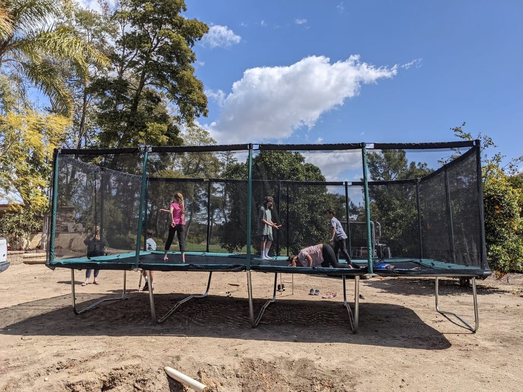 Galactic Xtreme 10x17 FT Outdoor Rectangle Trampoline with Net Enclosure 750Lbs Heavy Weight Jumping Capacity - Outdoor Gymnastics Trampolines for Adults and Kids