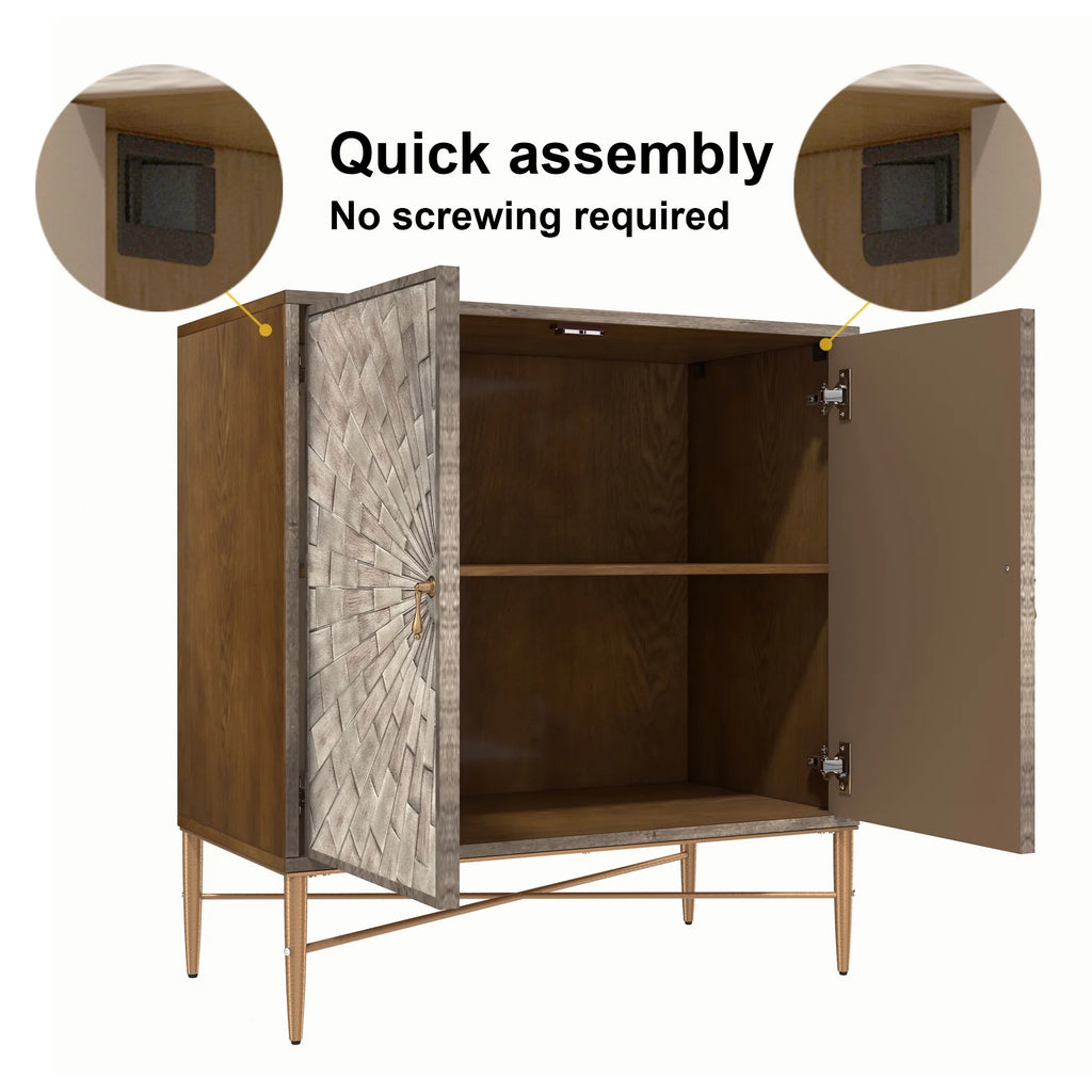 Clihome  2-Door Freestanding Locker Storage Accent Cabinet Blue