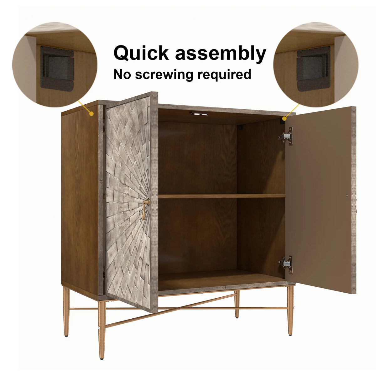 Clihome  2-Door Freestanding Locker Storage Accent Cabinet Blue