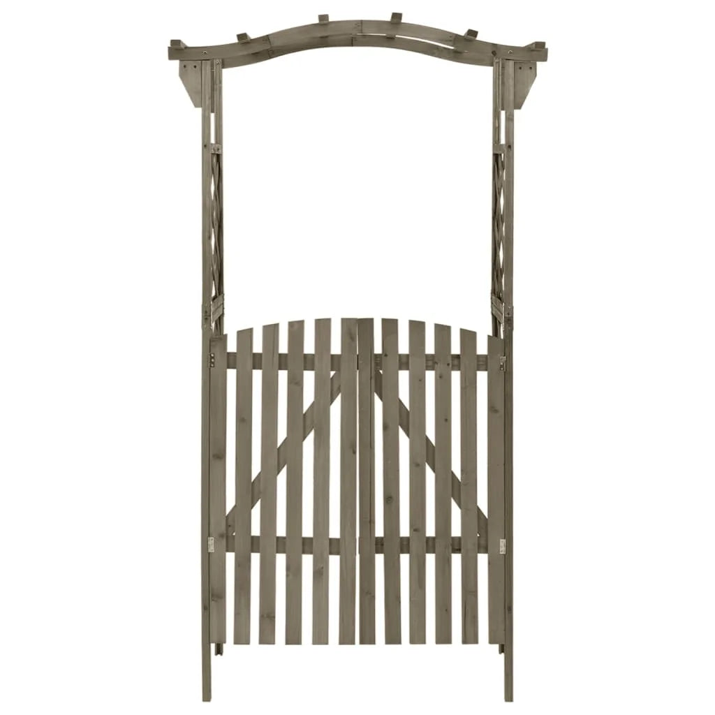 vidaXL Pergola Outdoor Pergola Garden Arch with Gate for Deck Solid Wood Fir
