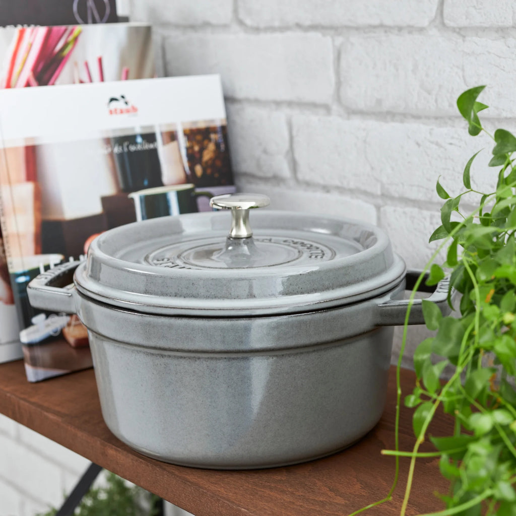 Staub Cast Iron 4-qt Round Cocotte - Matte Black