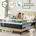 Qvamodo 14 Inch Hybrid King Mattress- Medium Firm King Size Bed in a Box - CertiPUR-US Certified Memory Foam, King Size mattress for Pressure Relief, Cooling Sleep, and Motion Isolation