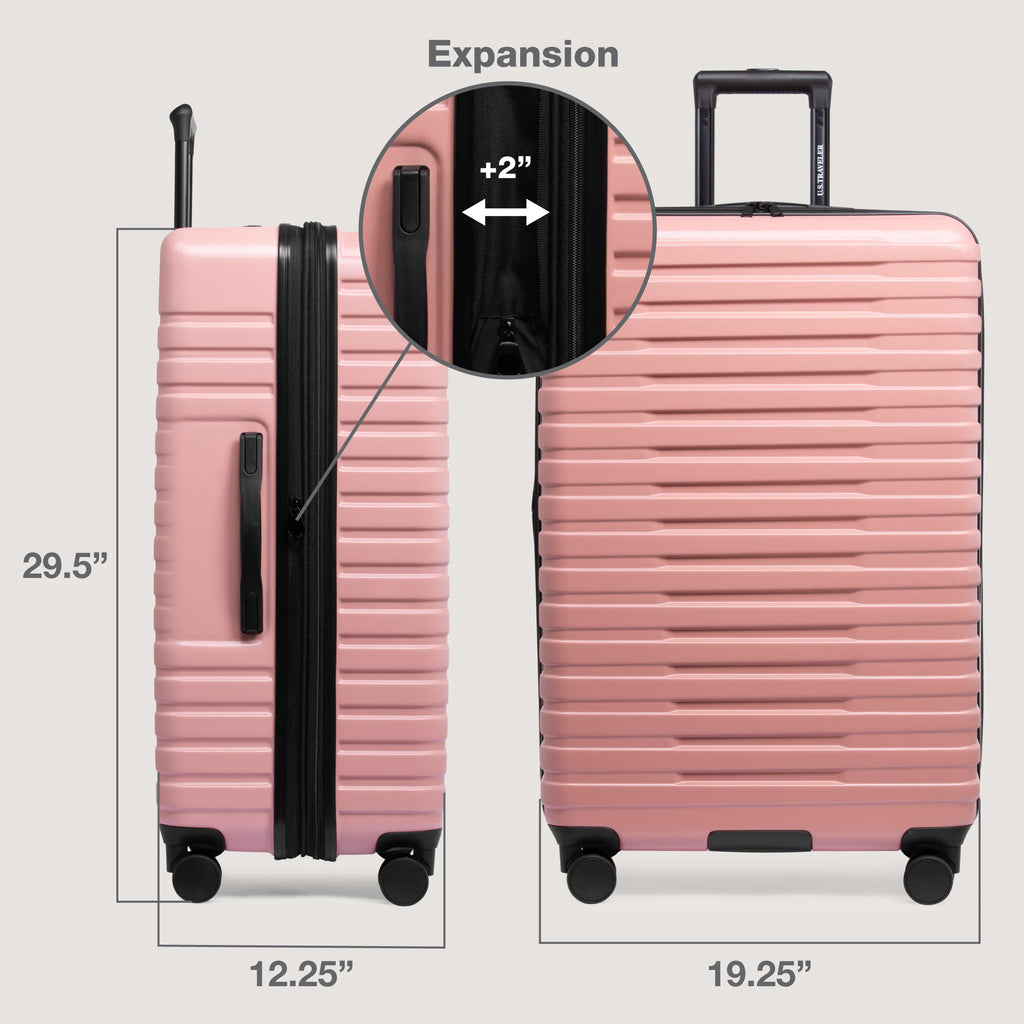 U.S. Traveler Boren Hardside Rugged Spinner Luggage, Lavender, 30" Checked Large