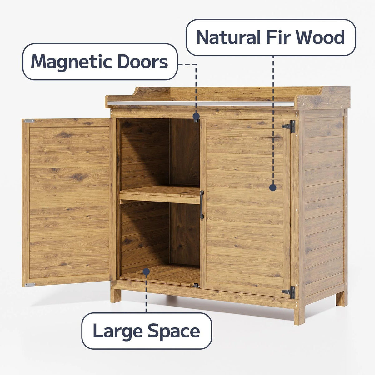 Asofer Outdoor Storage Shed, Storage Cabinet Clearance, Wooden Tool Shed, Deck Cabinet for Outside Patio Lawn