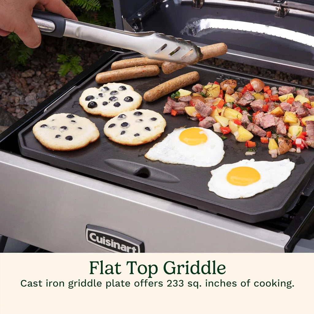Cuisinart CGG-403 3-in-1 Grill, Griddle and Pizza Oven, Stainless Steel