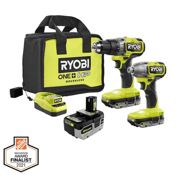 ONE+ HP 18V Brushless Cordless 3-Tool Combo Kit w/Drill/Driver, Impact Driver, 4.0 Ah Battery, Batteries, Charger & Bag