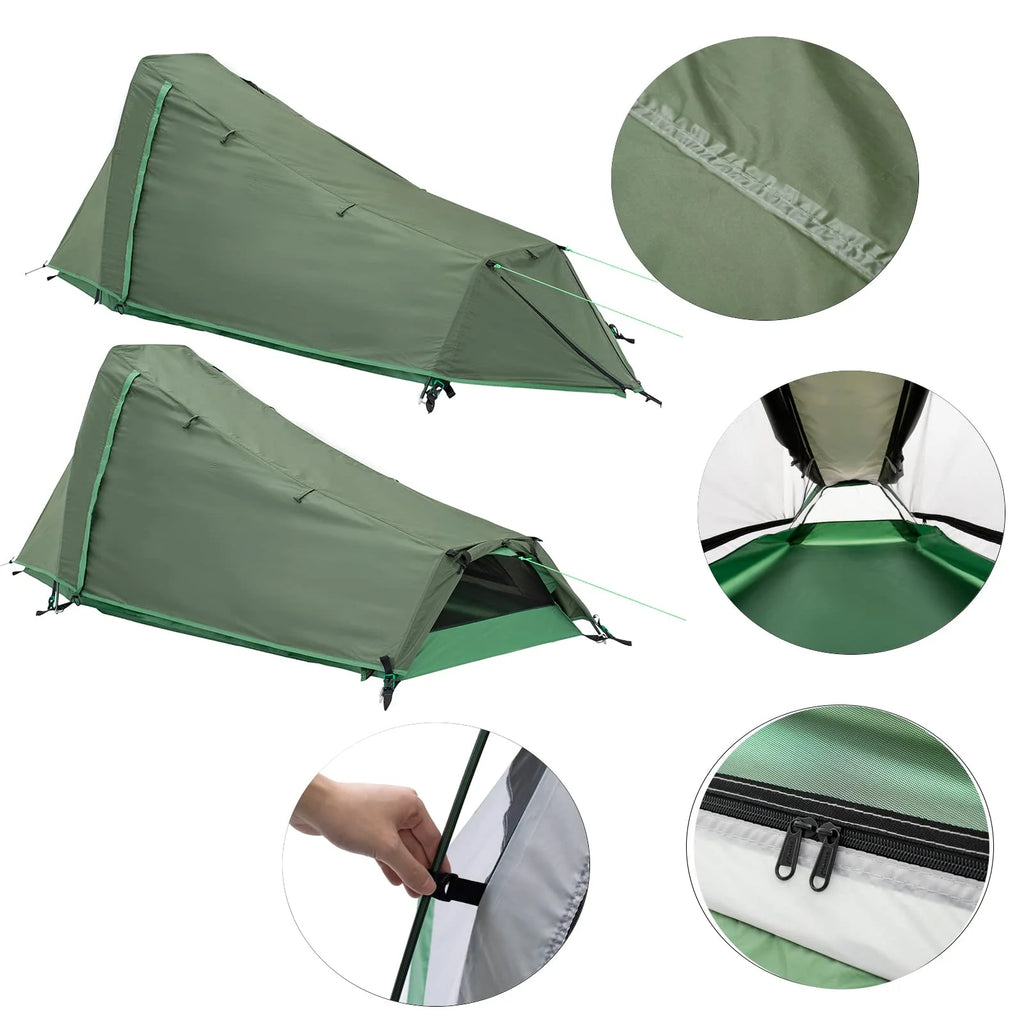 GEERTOP Ultralight Bivy Tent for 1 Person 3 Season Waterproof Single Person Backpacking Tent for Camping Hiking Backpack Travel Outdoor Survival Gear