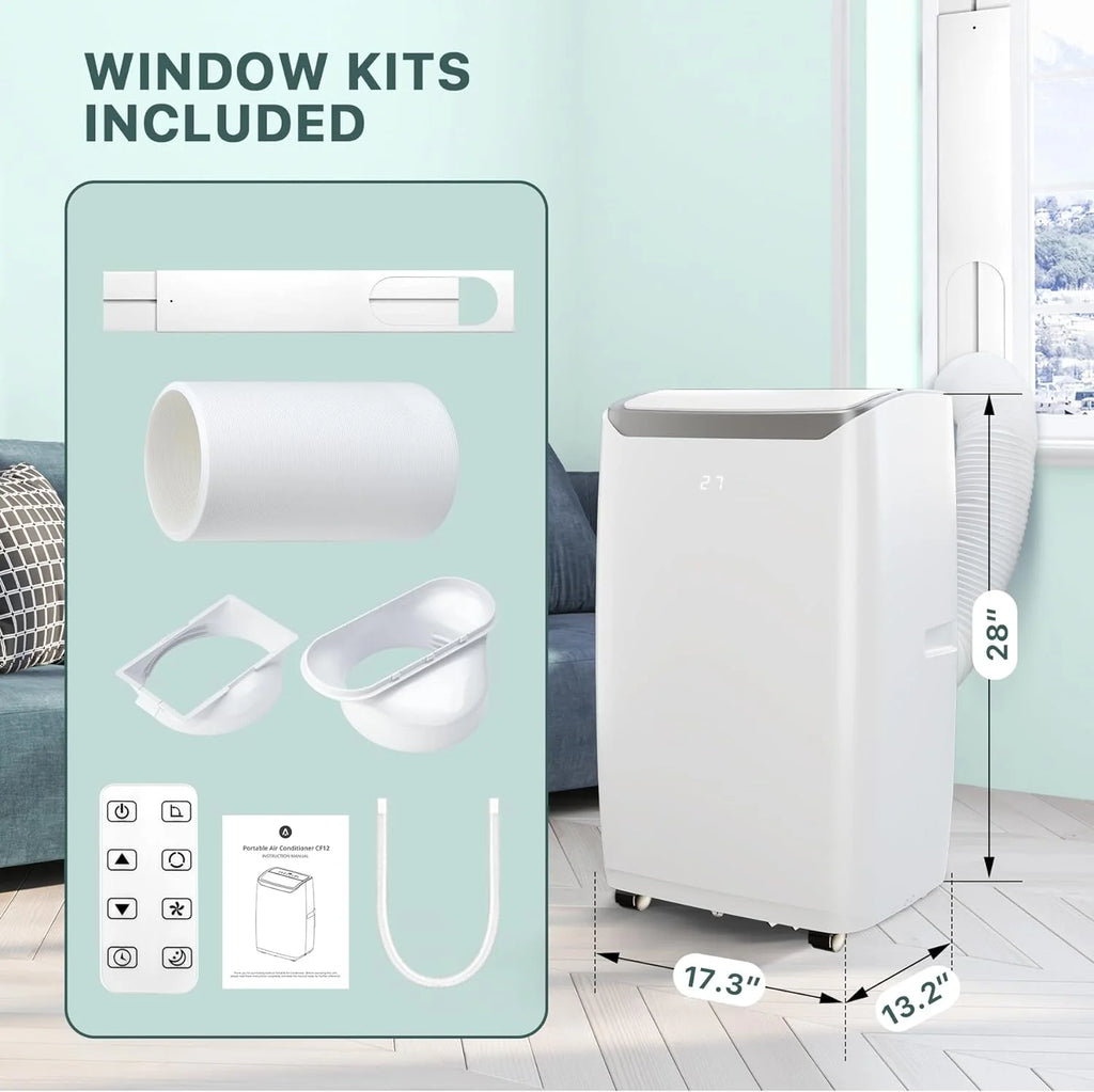 GAOMON 14000BTU Portable Air Conditioners Cool up to 750 Sq Ft, 3 in 1 Portable AC Units for Rooms with Fan & Dehumidifier, Remote Control, Sleep Mode, 24H Timer, Window Vent Kit,White
