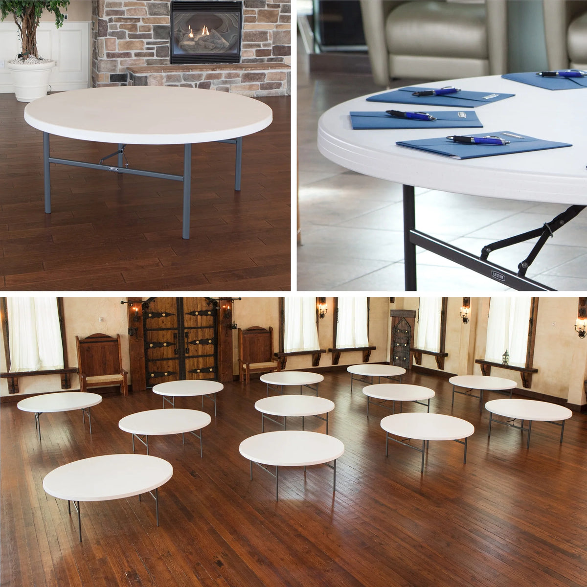 Lifetime 72" Commercial Grade Round Folding Table, White (22673)