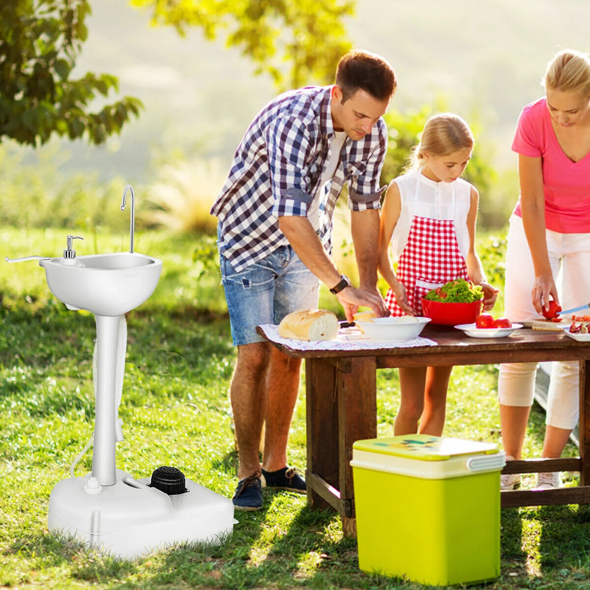 Costway 5 Gallon Portable Wash Sink  Hand Wash Basin Stand