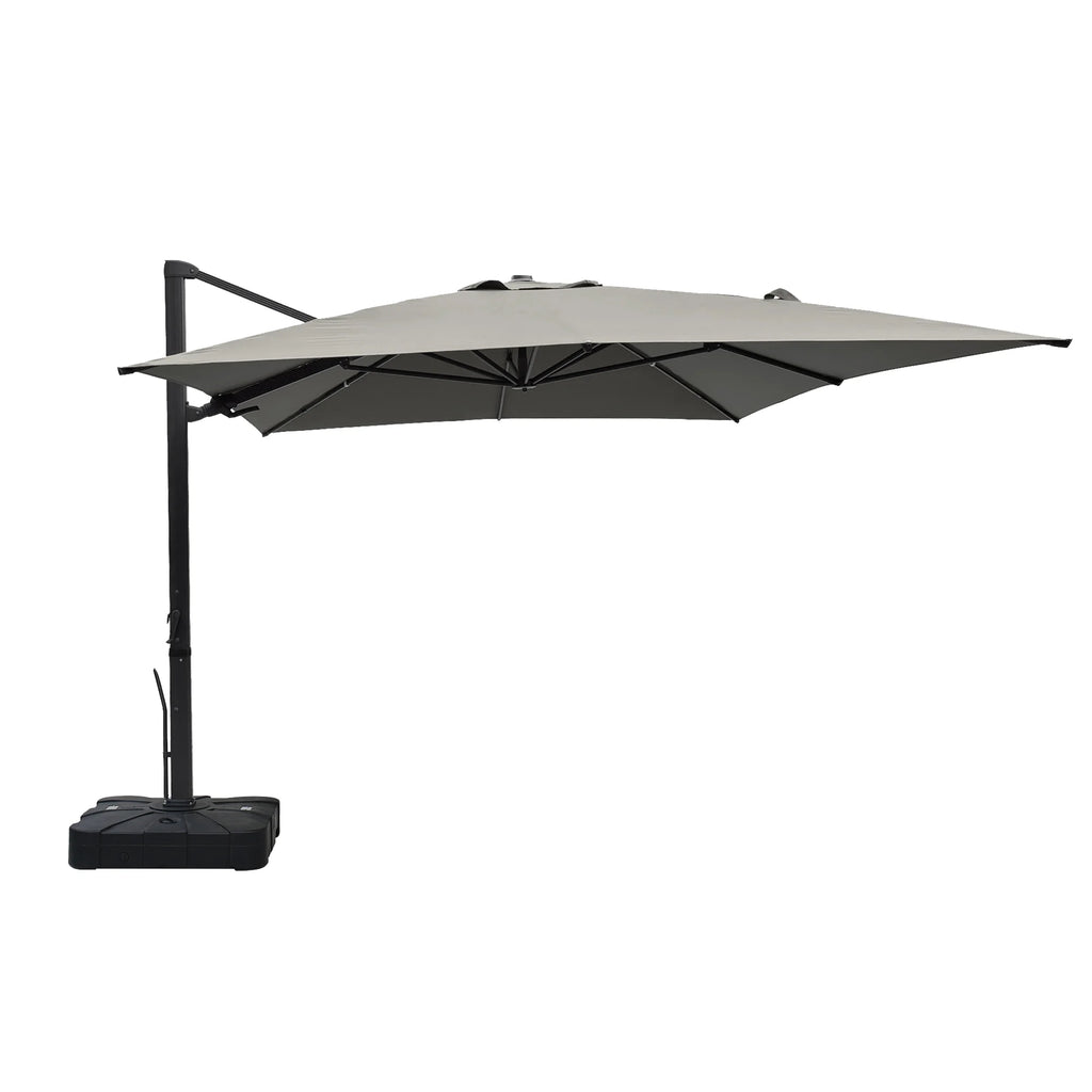 Boyel Living 10 x 13 FT Cantilever Patio Umbrella, Outdoor Rectangle Offset Umbrella with 360°Rotation, Heavy Duty Patio Hanging Umbrella with Base for Garden Pool Backyard, Navy Blue