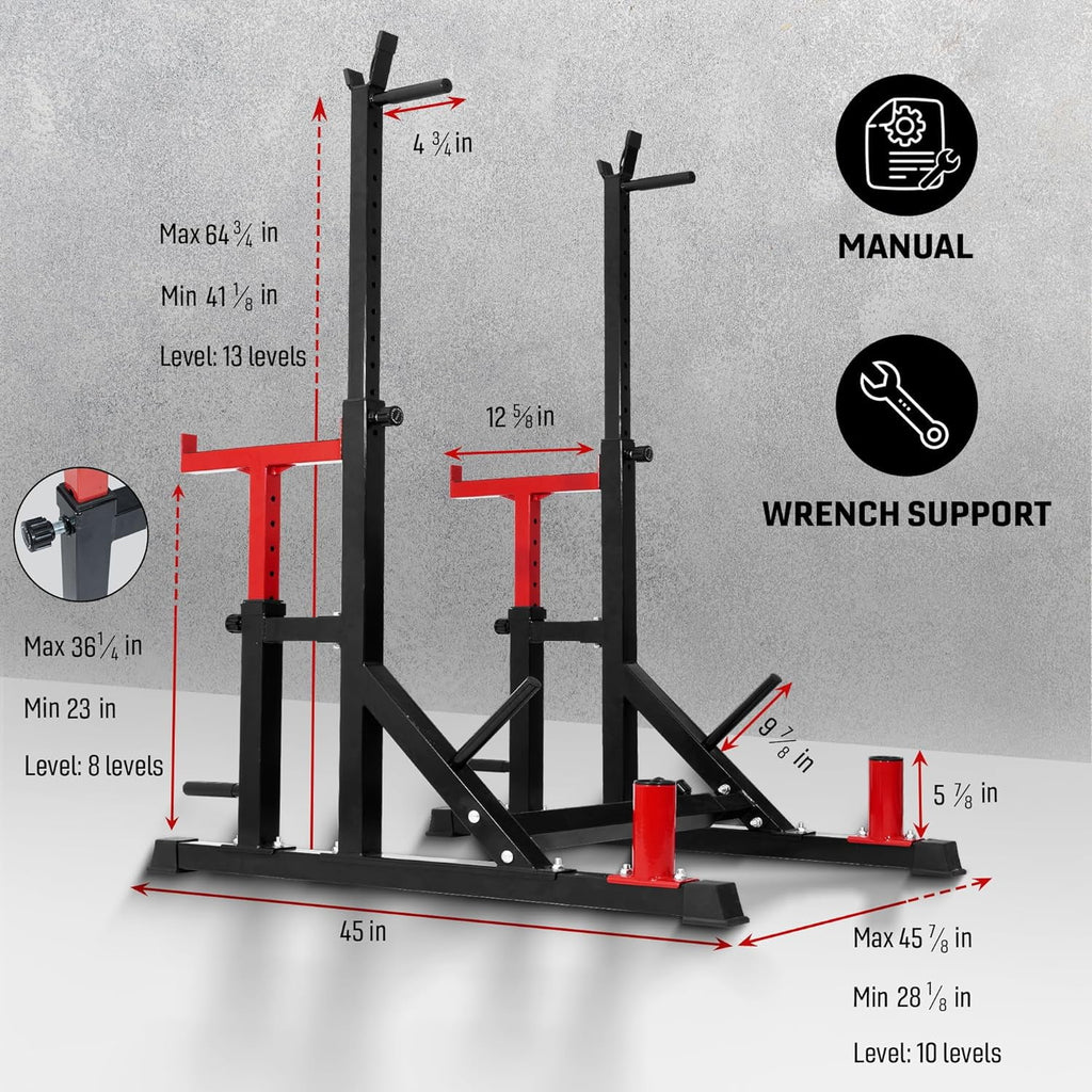 Yes4All Hip Thrust Leg Exercise Machines with Bench, Resistance Bands, Black/Red