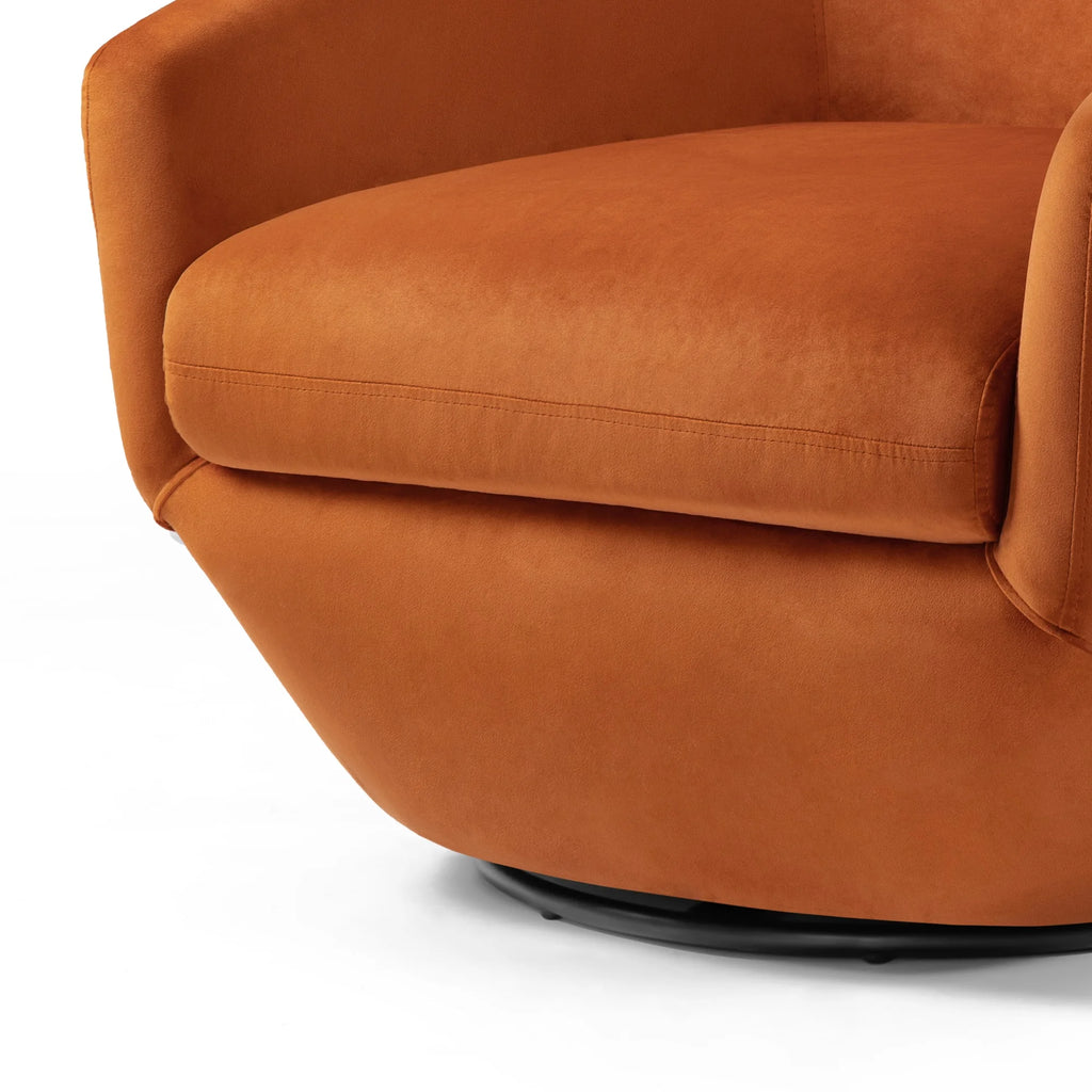 DREAMSIDEA Faux Leather Swivel Accent Chair Sets of 2 360 Swivel Barrel Chair,Swivel Club Sofa for Living Room, Bedroom, Office,Brown