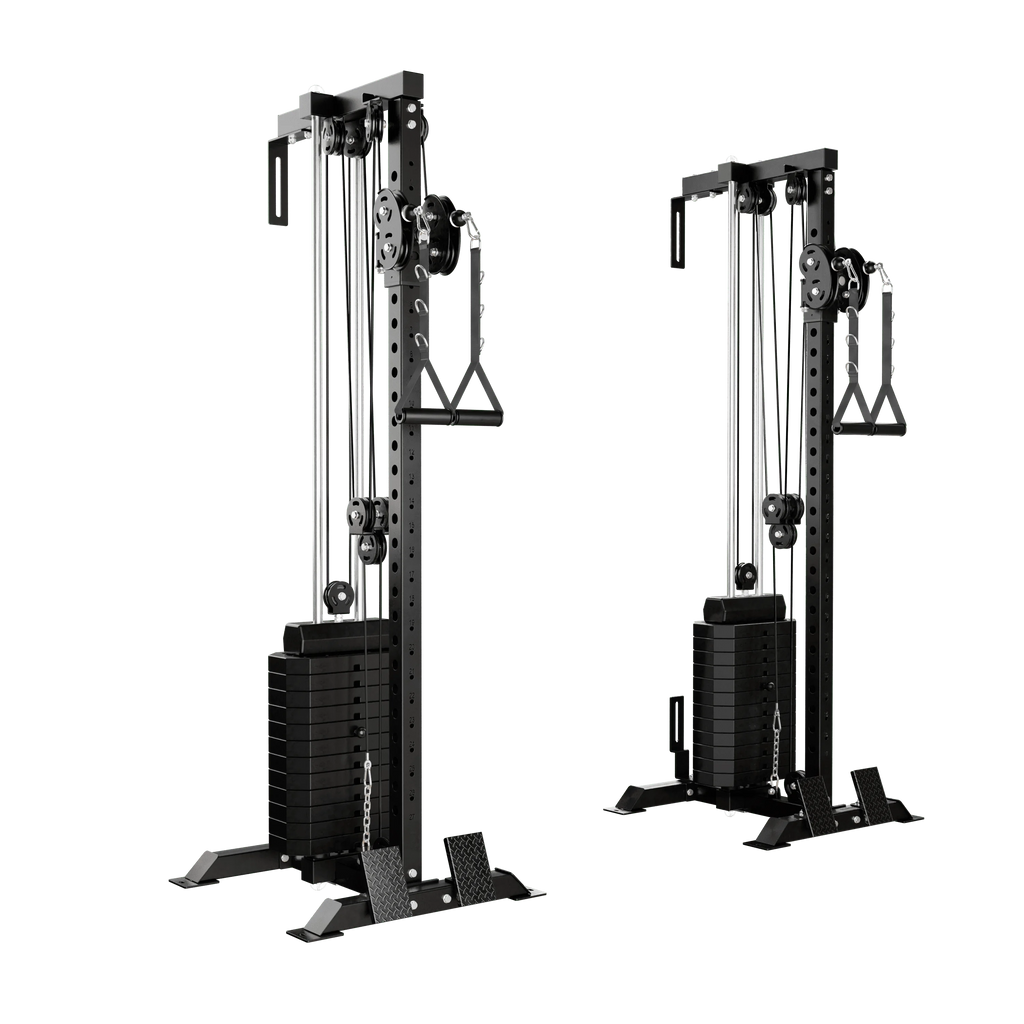 Mikolo Cable Crossover Machine Home Gym, Wall Mount Cable Station with 200LBS Weight Stack,Lat Pull Down Machine with 27 Positions Dual Pulley System