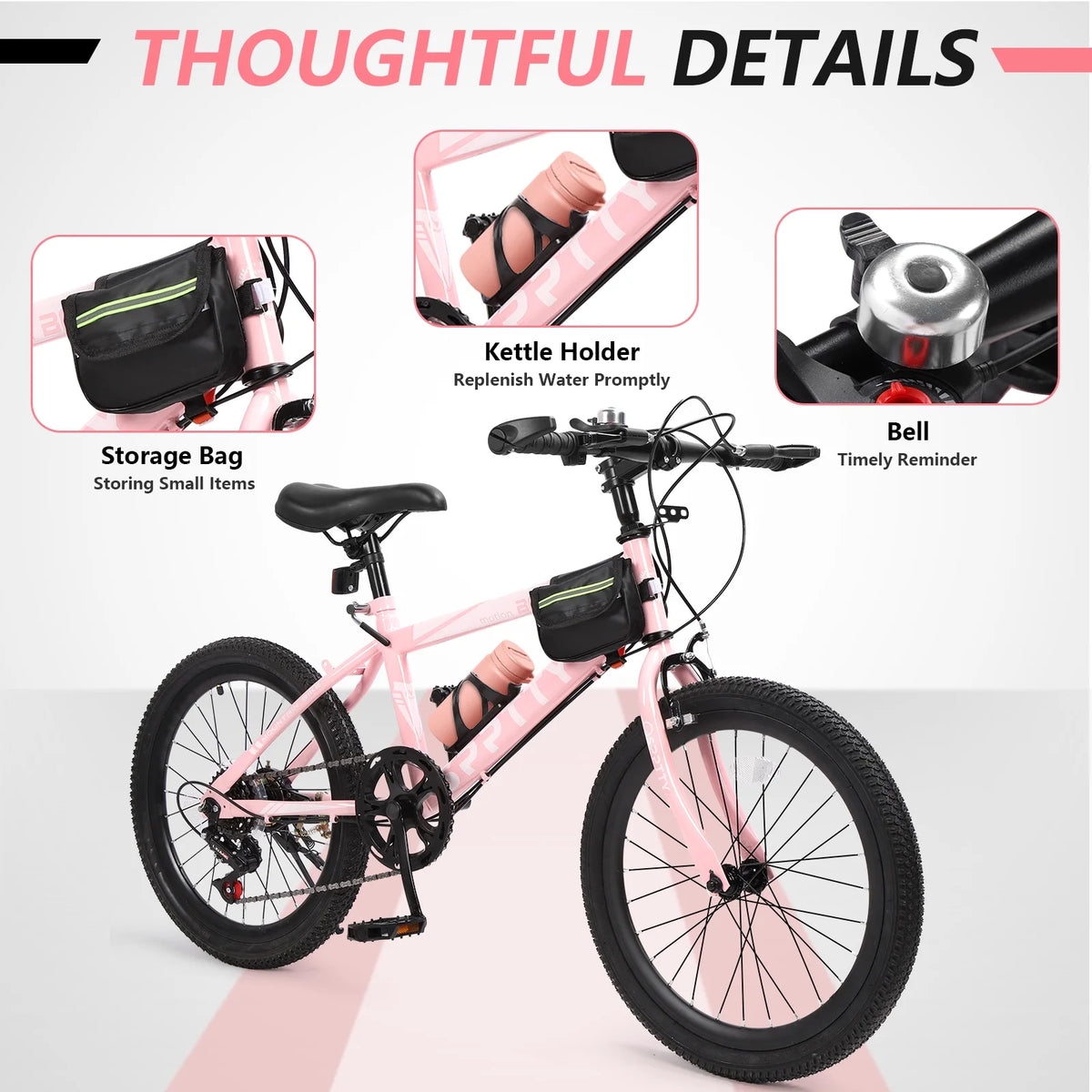 SPPTTY 20-24 inch Bike,6-Speed Mountain Bike for Men Women Boys Girls,Comfort Saddle,Blue