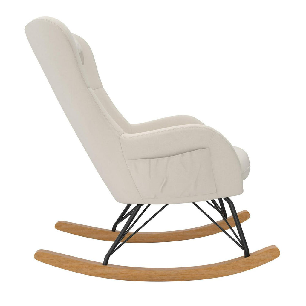 Baby Relax Robbie Rocker with Storage Pockets. Beige Linen