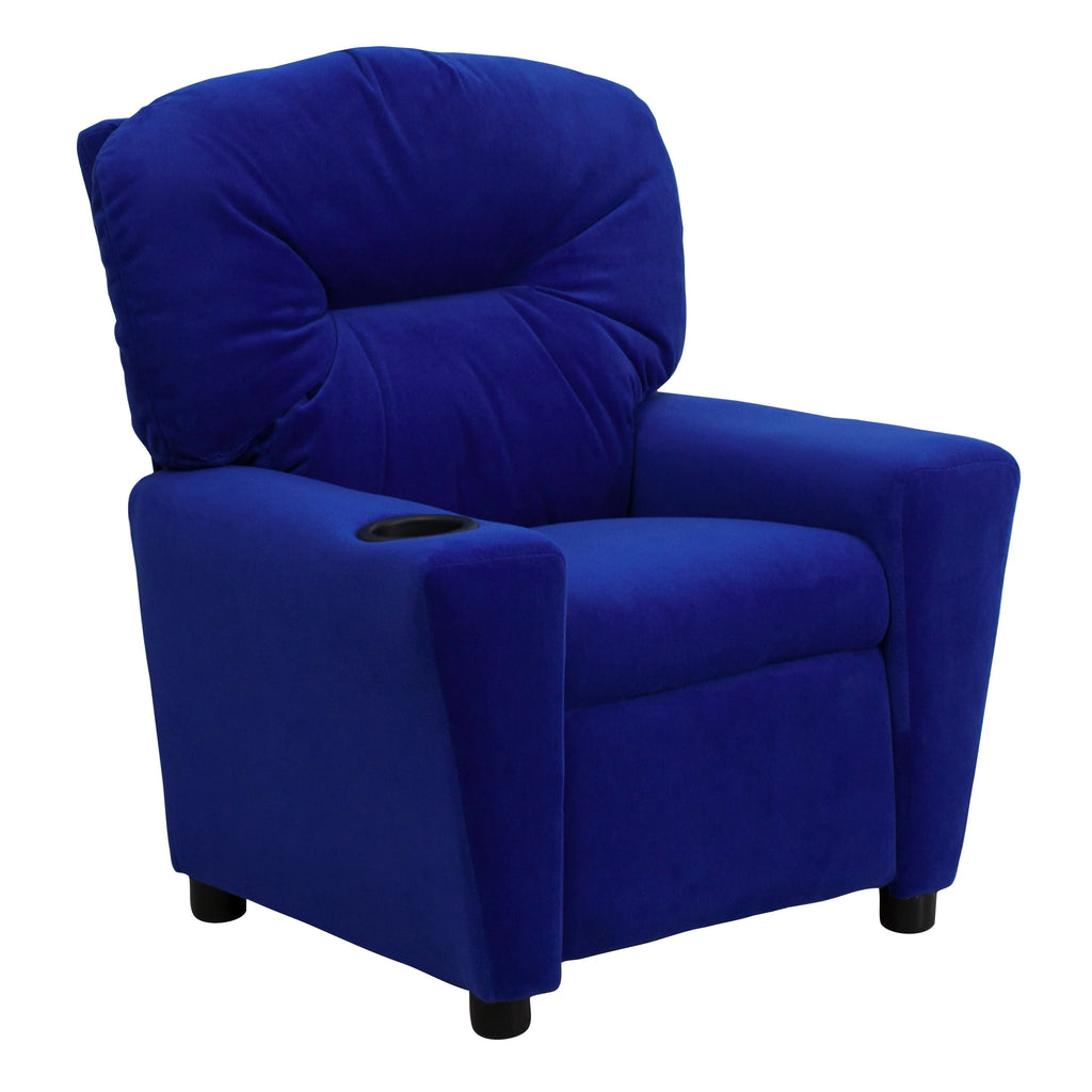 Lancaster Home Contemporary Kids Recliner with Cup Holder Brown Microfiber