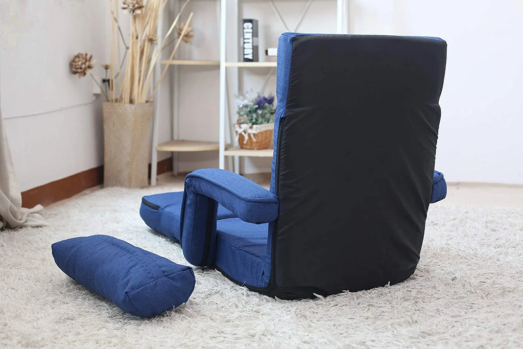 Prime Garden Floor Chair 6-Position Folding Gaming Chair for Meditation Indoor, Light Gray