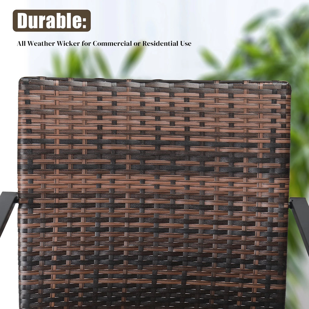 UBesGoo Set of 2 Wicker Chairs, Rattan Furniture Dining Chairs for Kitchen, Living Room, Wicker Conversation Bistro Chairs for Outdoor and Indoor, Brown