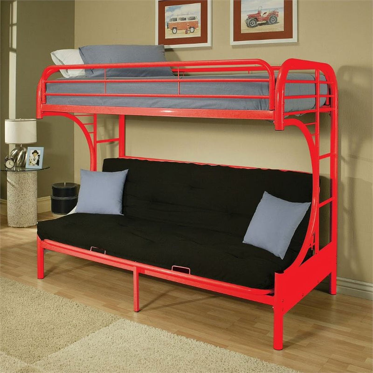 Acme Furniture Eclipse Twin over Full Futon Bunk Bed, Black