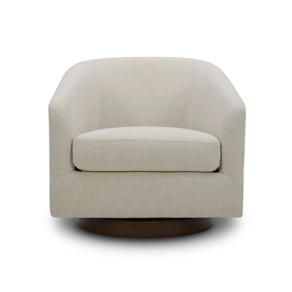 Better Homes & Gardens Bradford Wooden Base Modern Swivel Chair, Linen