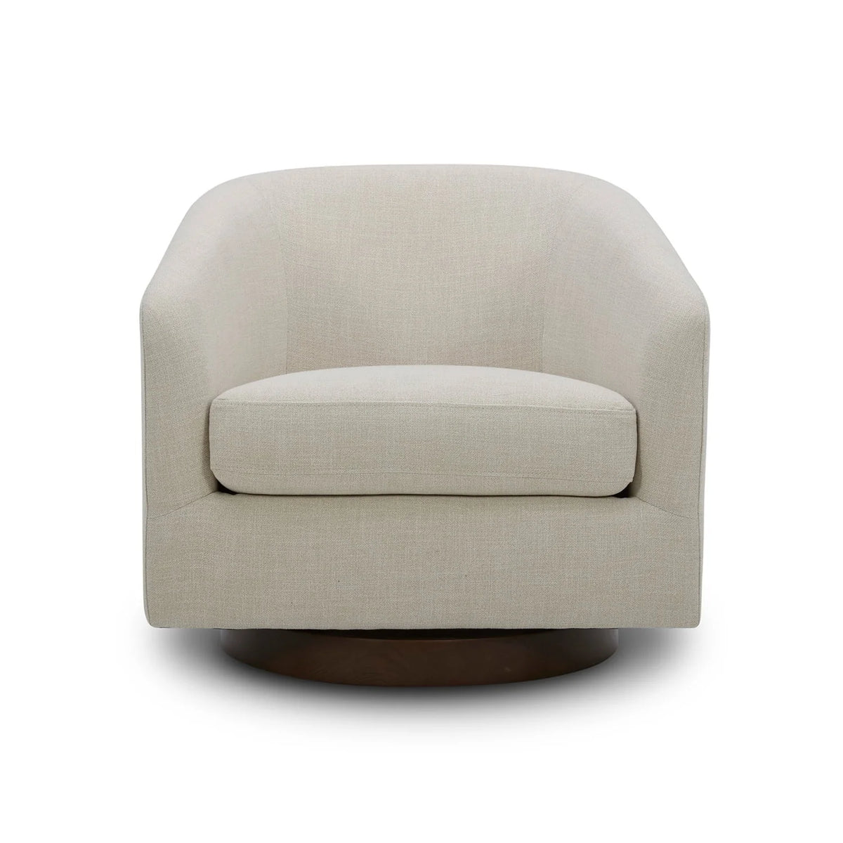 Better Homes & Gardens Bradford Wooden Base Modern Swivel Chair, Linen