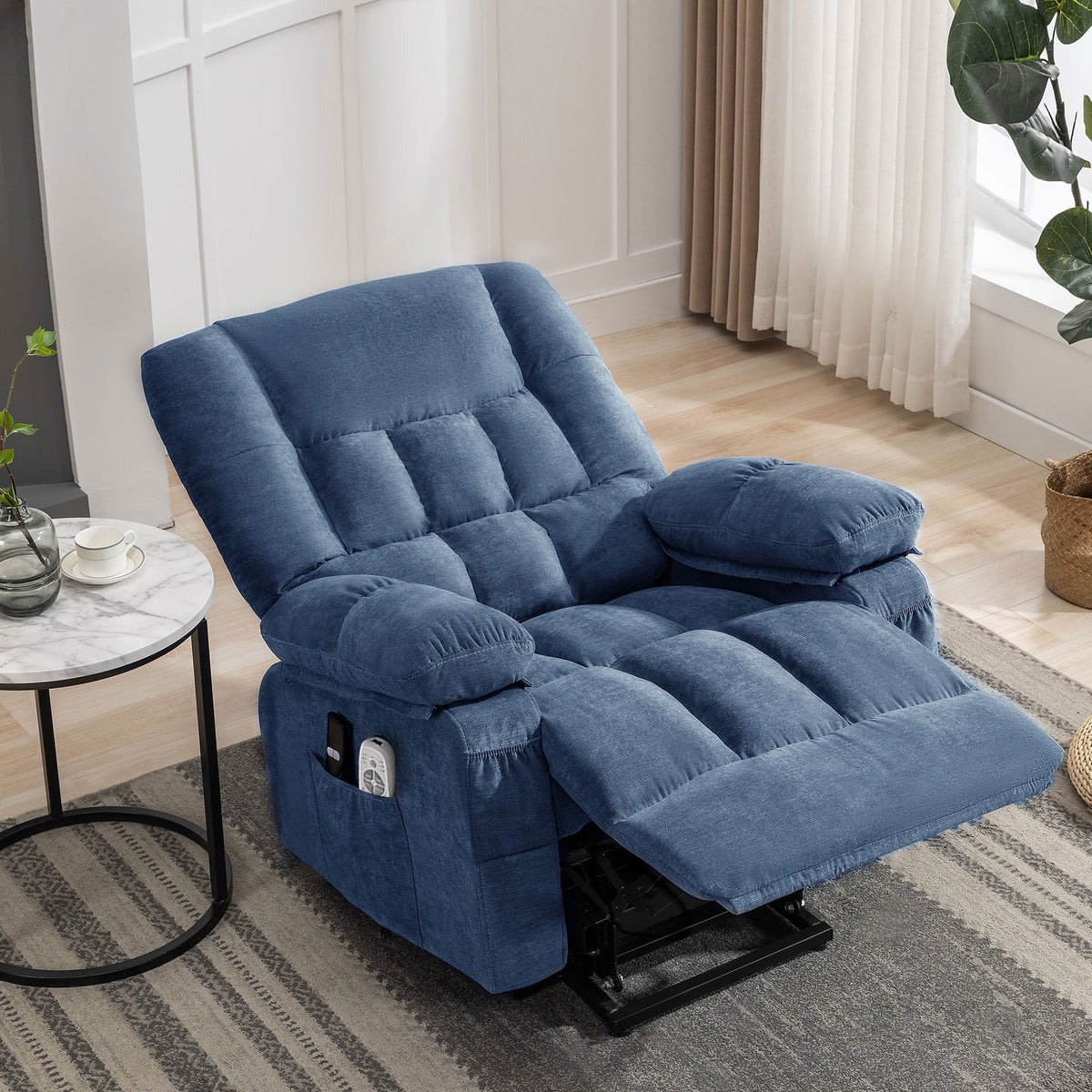 JONPONY Power Lift Recliner Chair Recliners for Elderly with Heat and Massage Recliner Chair for Living Room with Infinite Position and Side Pocket,USB Charge Port,Brown