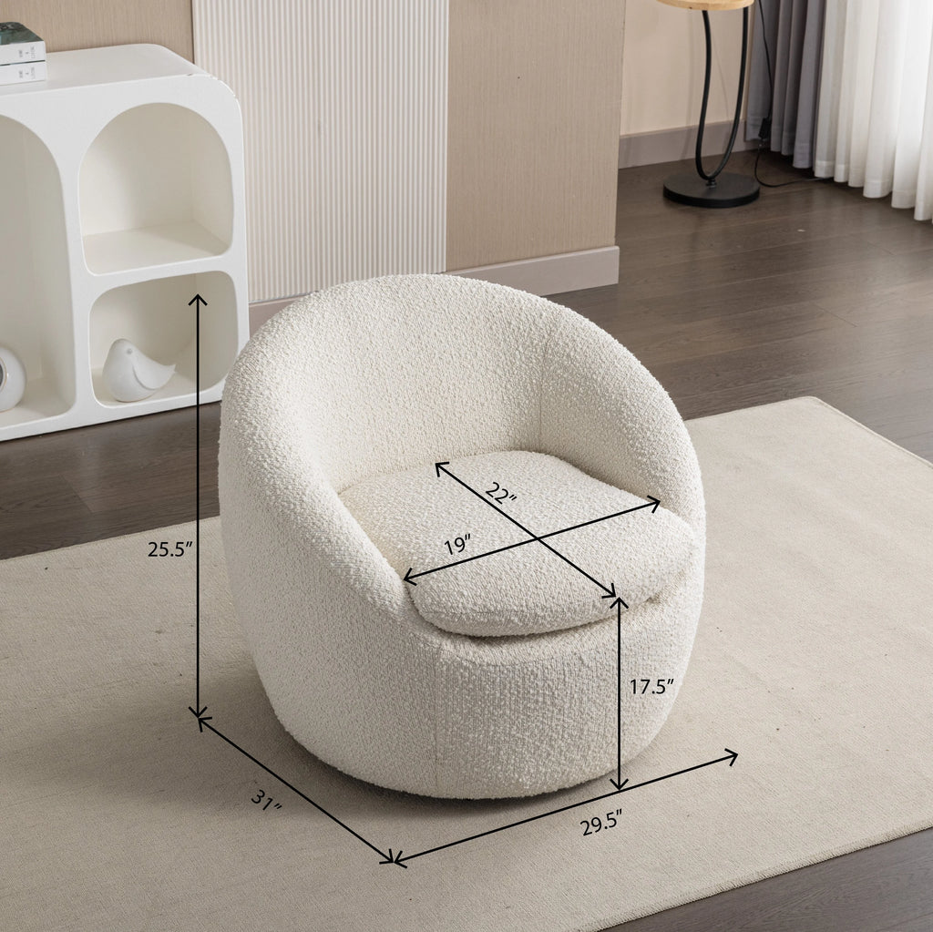 Roundhill Furniture Winnie Modern Barrel Chair, 360 Swivel