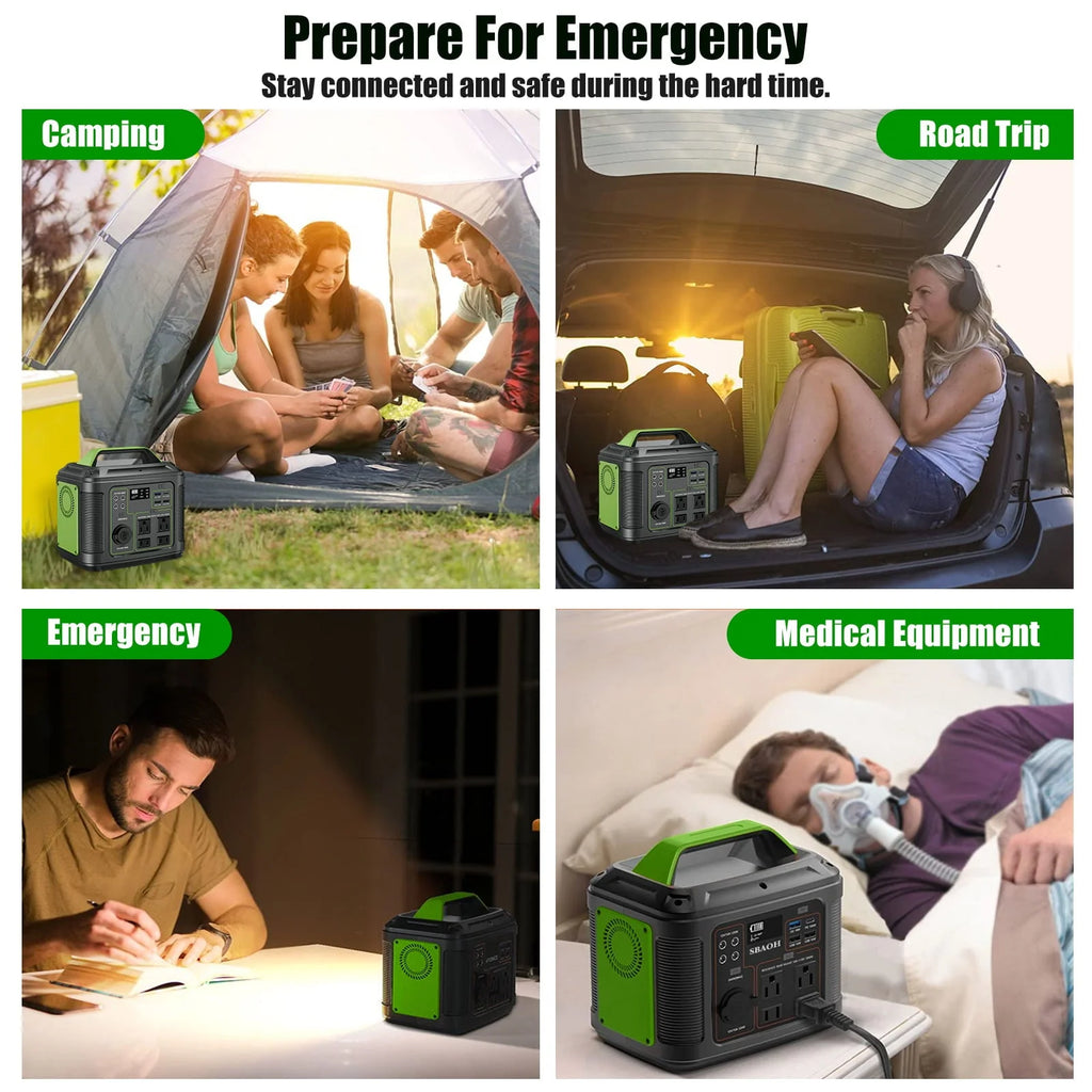 iFanze 300W Portable Power Station, 296Wh 80000mAh Outdoor Solar Generator Quick Charge 110V AC Outlets DC Ports for Home Backup, Outdoor RV Camping, Emergency Lithium Battery, Power Outages,Black
