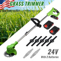 Electric 650W Weed Lawn Edger, Battery Weed Eater, Weed Wacker Electric, Cordless Grass Trimmer Cutting Tool & 2 Battery, Weed Trimmer for Yards Garden, Green