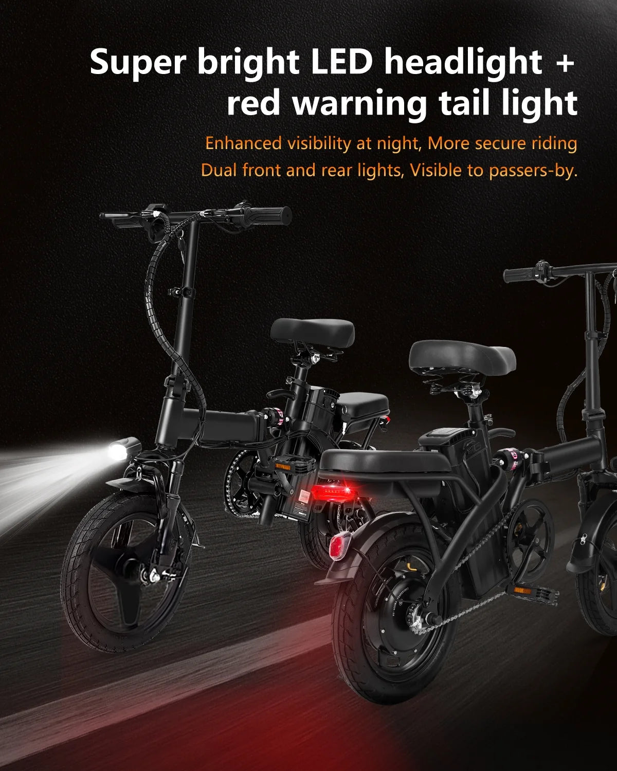 14" A1 Electric Bike Easy Folding, Commuter Electric Bicycle for Adult, City E-Bike Peak 500W Motor, 576 Wh Removeable Battery,Max Range 20 Miles & Max Speed 20 Mph,Mini Ebikes