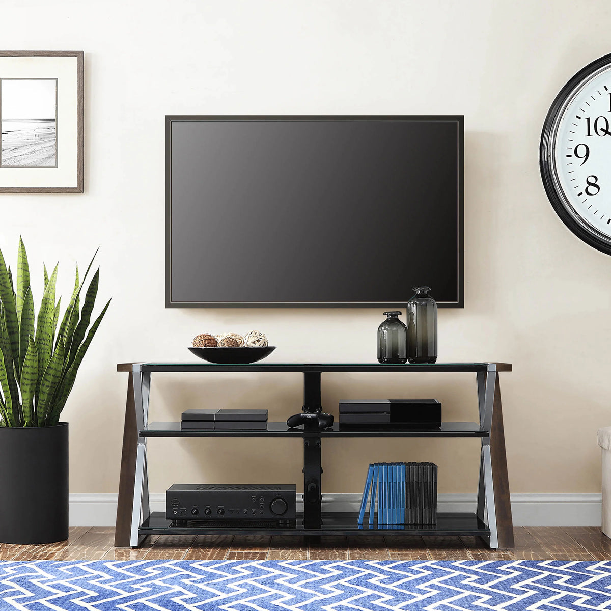 Whalen Xavier 3-in-1 Television Stand for TVs up to 70", Warm Ash