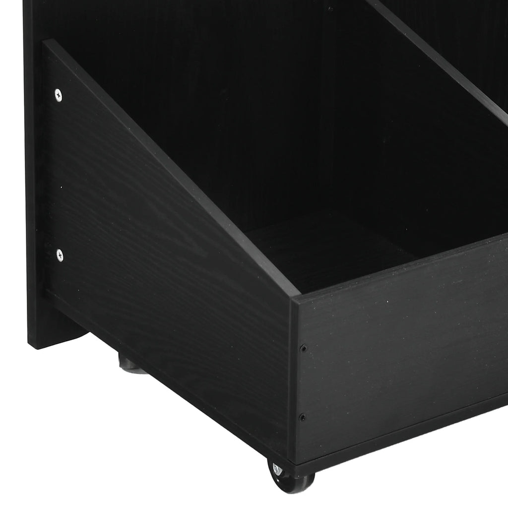 Uforic Kitchen Island with Drop Leaf & Wheels, Island Table with Trash Storage Cabinet, Black