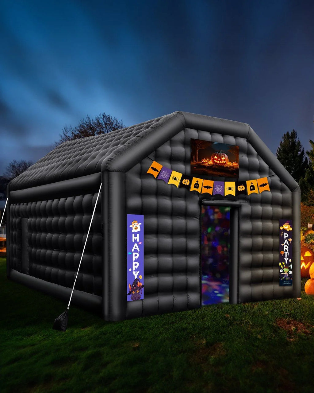 Portable Inflatable Nightclub - 16.4FT Wide Blow Up Party Tent with Glow Lights for DJ Parties